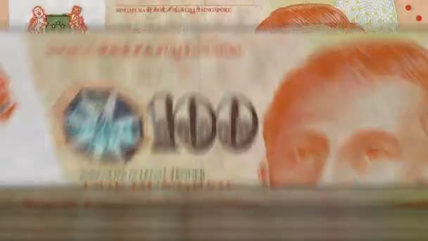 Singapur Doları Banknotları Olan Para Sayma Makinesi Ekonomi Bankacılık Finans — Stok video