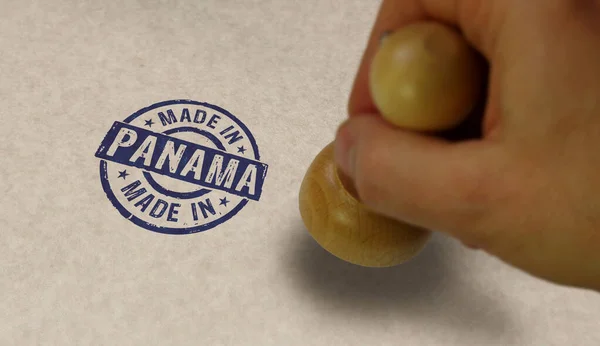 巴拿马制造的邮票和手印 制造和生产国家概念 — 图库照片