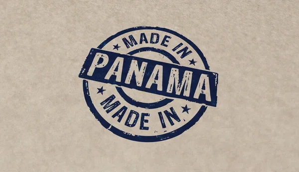 巴拿马制造的邮票图标颜色很少 制造业和生产国家概念3D渲染说明 — 图库照片