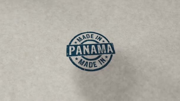 Made Panama Stempel Loopable Und Nahtlose Animation Handstempelwirkung Fabrik Produktion — Stockvideo