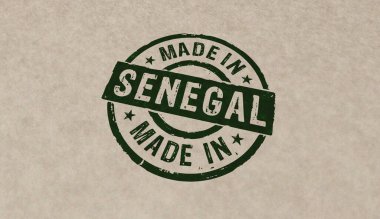 Senegal pul simgelerinde birkaç farklı renkte üretilmiştir. Fabrika, imalat ve üretim ülkesi konsepti 3 boyutlu resimleme.