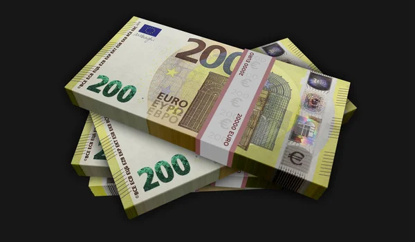 Euro Paquete Dinero Ilustración Paquete Billetes 200 Euros Concepto Finanzas —  Fotos de Stock