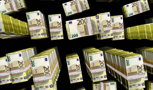 Euro Paquete Dinero Ilustración Paquete Billetes 200 Euros Concepto Finanzas —  Fotos de Stock