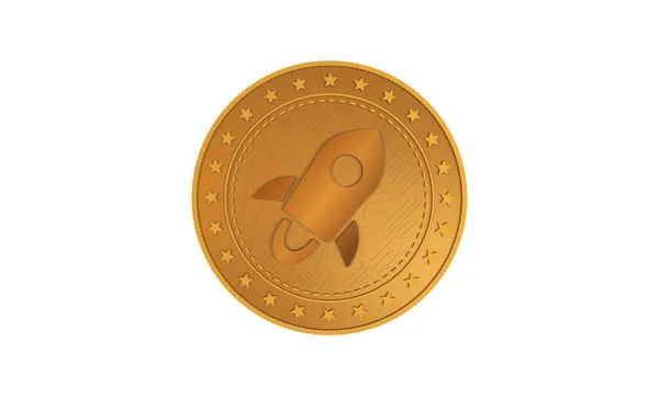 Αστρικό Σύμβολο Xlm Cryptocurrency Απομονωμένο Χρυσό Νόμισμα Πράσινο Φόντο Οθόνη — Φωτογραφία Αρχείου