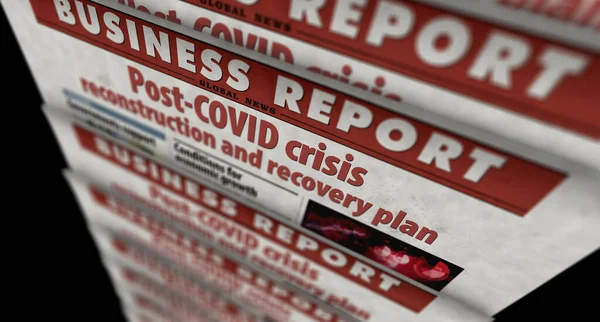 Covid Utáni Válsághelyreállítási Helyreállítási Terv Vége Recessziónak Gazdaságnak Üzleti Híreknek — Stock Fotó
