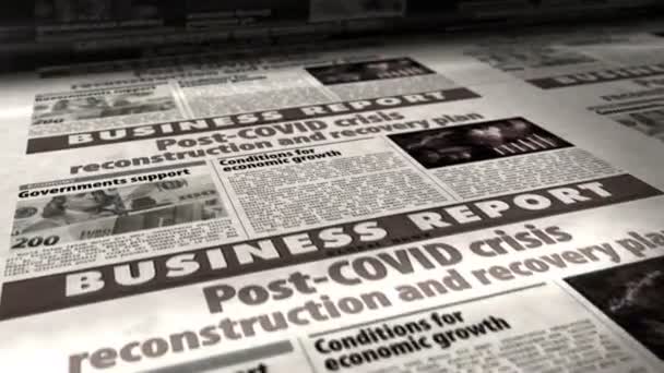 Covid Utáni Válsághelyreállítási Helyreállítási Terv Recesszió Vége Tőzsde Gazdaság Üzleti — Stock videók