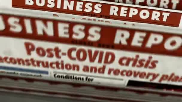 Post Covid Crisis Reconstruction Rescue Recovery Plan Recession Stock Exchange — Stock Video