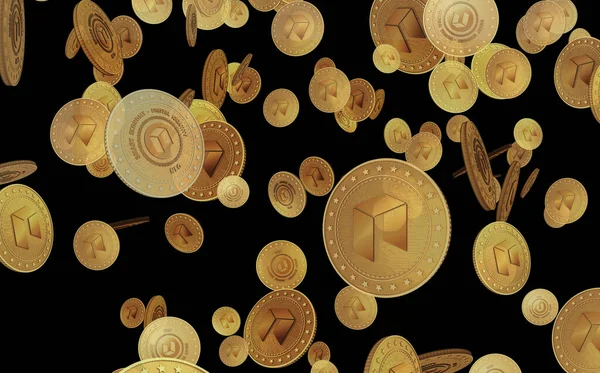 Neo Altcoin Criptomoneda Símbolo Moneda Oro Sobre Fondo Pantalla Verde — Foto de Stock