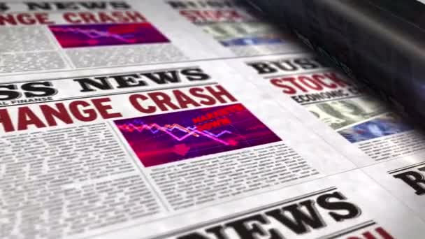 Notizie Aziendali Crash Borsa Crisi Economica Mercato Media Finanziari Stampa — Video Stock