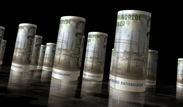 Duńska Korona Pieniądze Pakiet Ilustracji Pakiety Banknotów Dkk Koncepcja Finansów — Zdjęcie stockowe