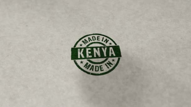 Made Kenya Stamp Loopable Seamless Animation Hand Stamping Impact Factory — Stock Video