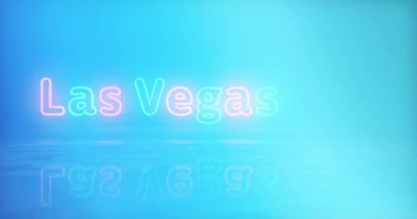 Symbol Neonu Las Vegas Žárovky Nevada Kasino Města Noční Život — Stock video