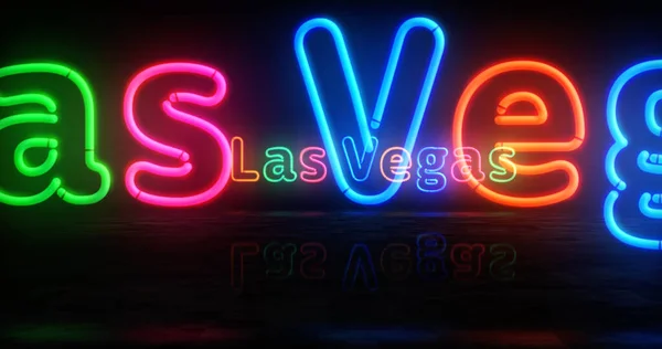 Las Vegas Symbol Neon Symbol Light Color Bulbs Nevada Casino — Zdjęcie stockowe