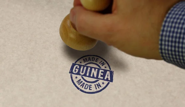 Made Guinea Stamp Stamping Hand Factory Manufacturing Production Country Concept — 图库照片