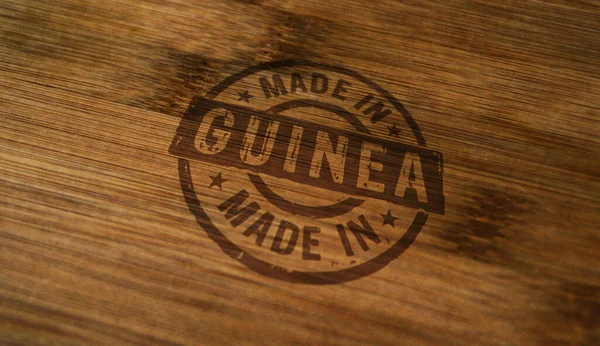 Made Guinea Stamp Printed Wooden Box Factory Manufacturing Production Country — ストック写真