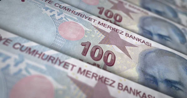 Turkish Lira Money Illustration Try Banknote Counter Concept Finance Cash — Stock fotografie