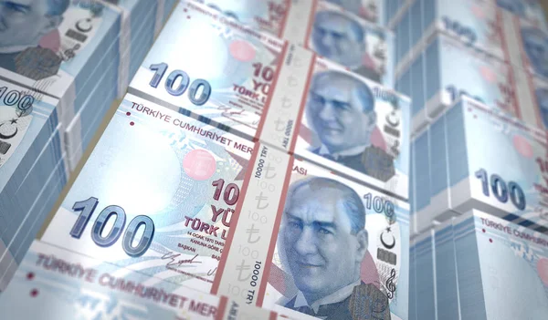 Turkish Lira Money Pack Illustration Наличные Булочки Концепція Фінансів Готівки — стокове фото