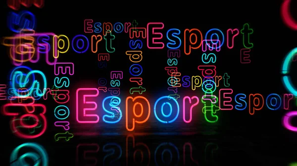 Esportowy Symbol Neonu Żarówki Kolorowe Życia Nocnego Retro Klub Gry — Zdjęcie stockowe