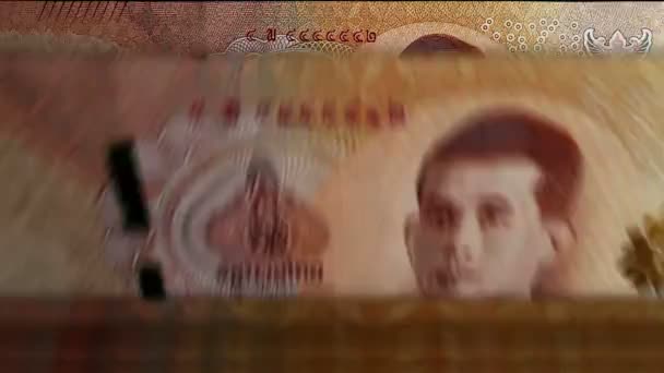 Máquina Contagem Dinheiro Baht Tailandesa Com Notas Thb Rápido Anotar — Vídeo de Stock
