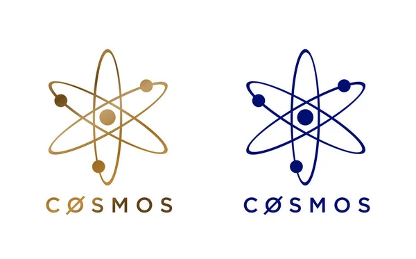 Cosmos Ατομικό Σύμβολο Cryptocurrency Λευκό Φόντο Απομονωμένο Λογότυπο Αφηρημένη Έννοια — Φωτογραφία Αρχείου
