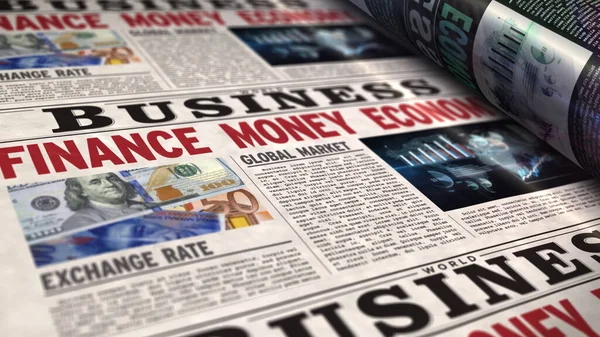 Business Finance Money Economy News Report Newspaper Print Vintage Press — Stock Photo, Image