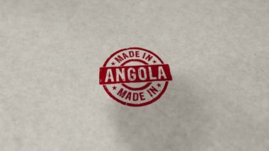 Angola pulu kıvrımlı ve kusursuz animasyon. El damgası darbesi. Fabrika, üretim ve üretim ülkesi 3 boyutlu döngü kavramı.