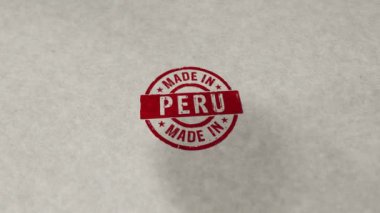 Peru pulu döngülenebilir ve kusursuz animasyon. El damgası darbesi. Fabrika, üretim ve üretim ülkesi 3 boyutlu döngü kavramı.