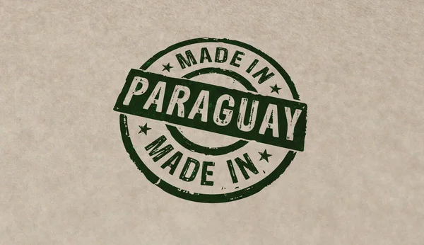 巴拉圭制造的邮票图标颜色很少 制造业和生产国家概念3D渲染说明 — 图库照片