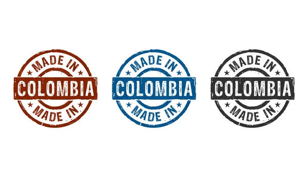 Iconos Sellos Hechos Colombia Pocas Versiones Color Fábrica Fabricación Producción — Foto de Stock
