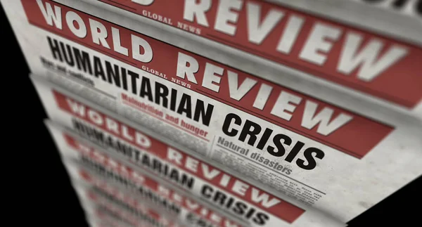 Nsani Kriz Haberleri Kıtlık Açlık Felaketi Gazete Baskısı Klasik Basın — Stok fotoğraf