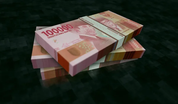 Indonesian Rupiah Money Pack Illustration Huf Banknote Bundle Stacks Concept — Stock Photo, Image