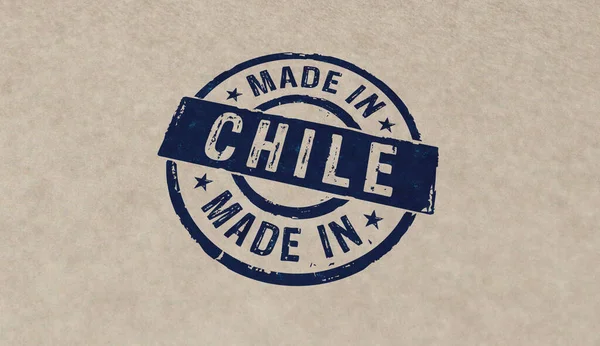 Made Chile Stamp Icons Few Color Versions Factory Manufacturing Production — 图库照片