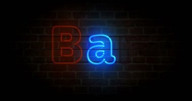 Duvarda neon bir sembol var. Renkli ampuller. Döngüsüz ve kusursuz soyut konsept animasyonu.