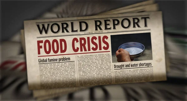 Новости Продовольственного Кризиса Голод Голод Катастрофа Печать Газет Винтажный Пресс — стоковое фото