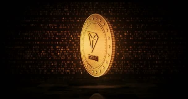 Tron Trx Cryptocurrency Gold Coin Loopable Digital Background 바다없는 추상적 — 비디오
