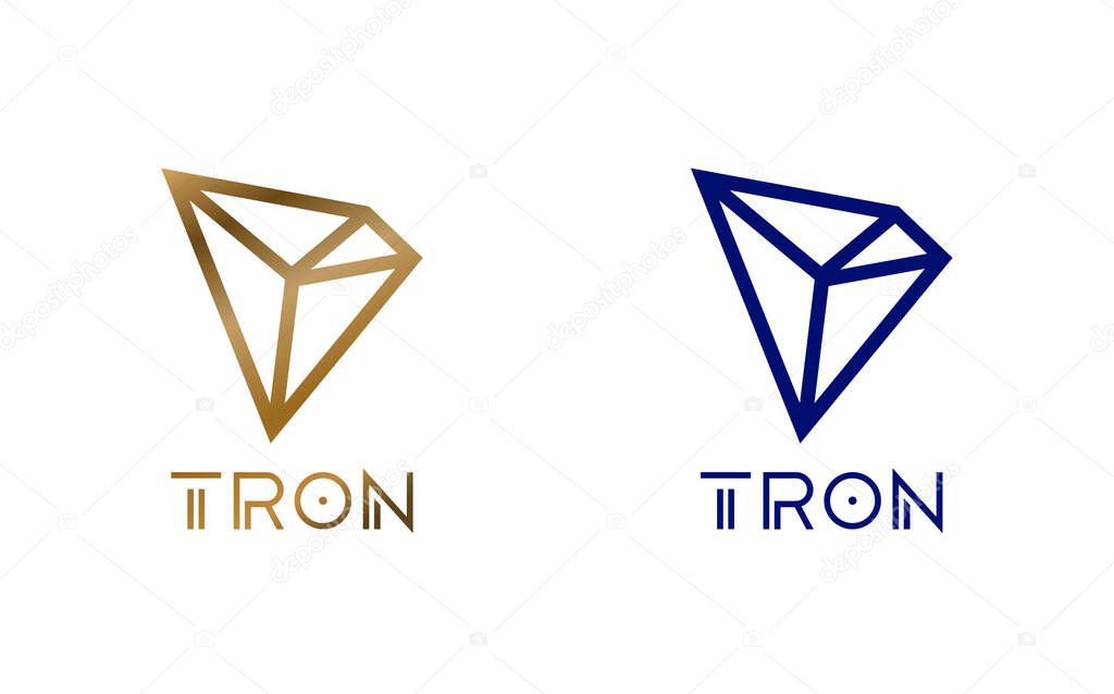 Tron TRX cryptocurrency symbol on white background isolated logo. Abstract concept 3d illustration.