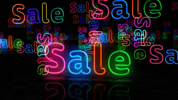 Sale Korting Neon Symbool Cyber Maandag Zwarte Vrijdag Promotie Retail — Stockfoto