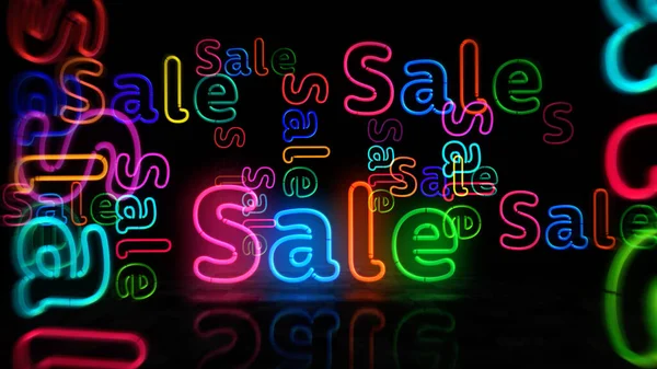 Sale Korting Neon Symbool Cyber Maandag Zwarte Vrijdag Promotie Retail — Stockfoto