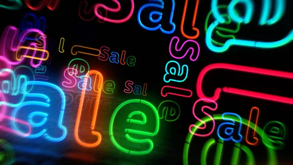 Sale Korting Neon Symbool Cyber Maandag Zwarte Vrijdag Promotie Retail — Stockfoto