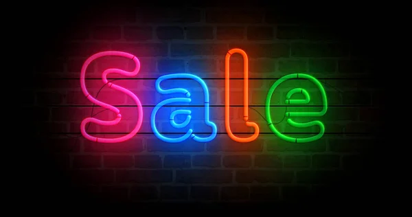 Sale Korting Neon Symbool Cyber Maandag Zwarte Vrijdag Promotie Retail — Stockfoto