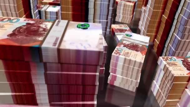 Hong Kong Dollar Och Kinesiska Yuan Renminbi Pengar Sedlar Pack — Stockvideo