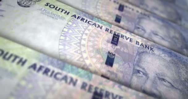 Südafrikanischer Rand Banknotenschlaufe Zar Geld Textur Konzept Der Wirtschaft Wirtschaft — Stockvideo
