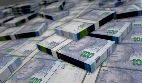 South Africa Rand Money Pack Illustration Zar Banknote Bundle Stacks — Stock Fotó