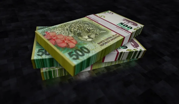 Argentina Peso Paquete Dinero Ilustración Billetes Ars Apilados Concepto Finanzas — Foto de Stock