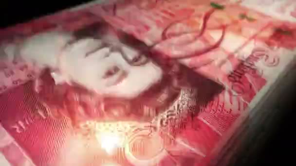 Pound Sterling Penghitungan Uang Uang Kertas Gbp Perhitungan Uang Tunai — Stok Video