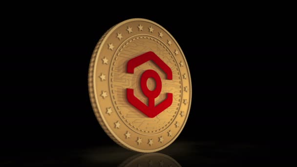 Ankr Defi Cryptocurrency Gold Coin Background 트랜잭션 블록체인 기술의 애니메이션 — 비디오