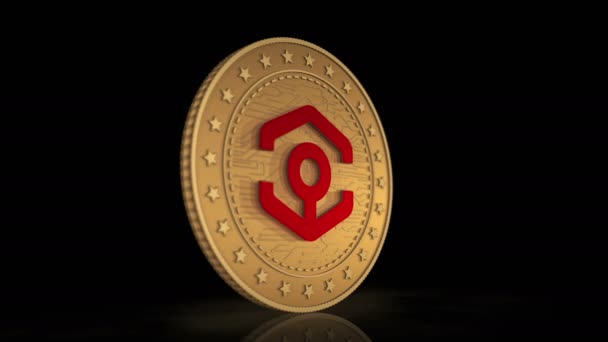 Ankr Defi Criptomoneda Moneda Oro Fondo Girar Metal Dorado Concepto — Vídeos de Stock