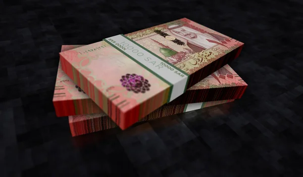 Saudiarabien Riyal Pengar Pack Illustration Sar Sedelbuntar Begreppet Finans Kontanter — Stockfoto