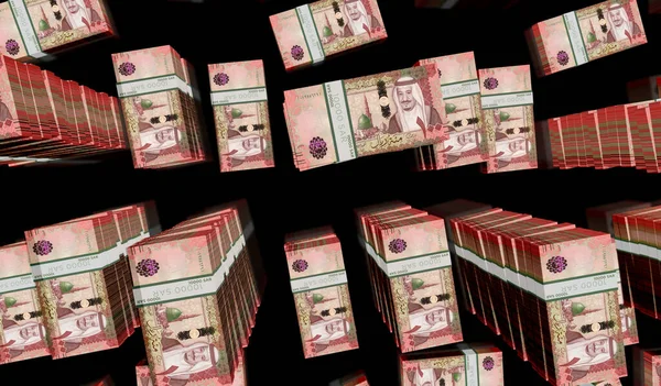 Σαουδική Αραβία Riyal Χρήματα Πακέτο Εικόνα Στοίβες Τραπεζογραμματίων Sar Έννοια — Φωτογραφία Αρχείου