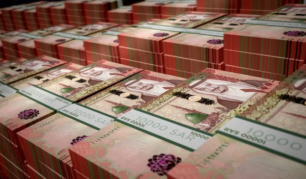 Arabia Saudita Riyal Money Pack Illustrazione Fasci Banconote Sar Concetto — Foto Stock